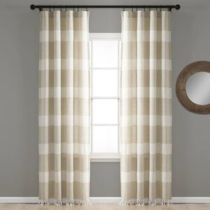Lush Decor - Set of 2 84"x40" Farmhouse Tucker Stripe Yarn Dyed White